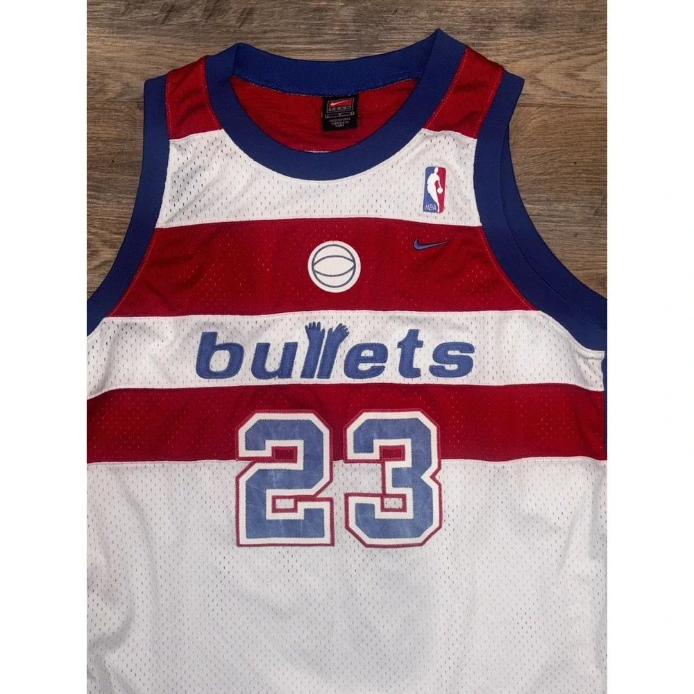 VTG Michael Jordan NIKE Washington Bullets NBA basketball Stitched 23 Jersey Y2K